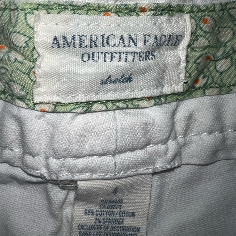 BUNDLE 5 for $50 ๐๐ ๐
American Eagle Outfitters White Shorts with Mint Accent - Picture 2 of 3